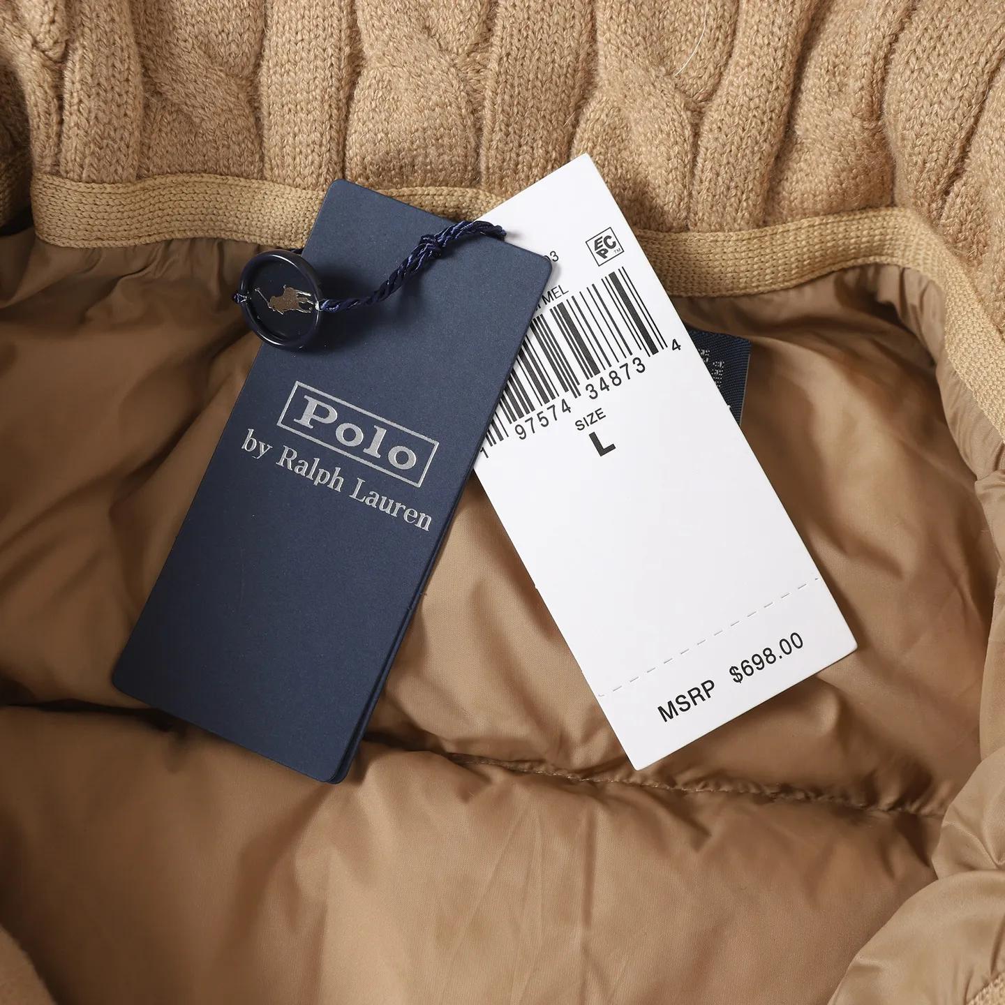 P1000 Women's】Ralph/Ralph Lauren 25ss new hooded down jacket brings warmth within reach. 🧵 Combining classic cable knitting with warm down, it’s a textured choice. Warm winter colors, the answer to classics and style. ❄️ Needless to say, the texture speaks for itself. Rah Lauren cable down jacket defines winter style. Color Black Khaki Size s m L xL